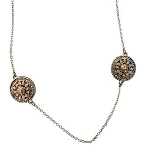 Gold tone long necklace